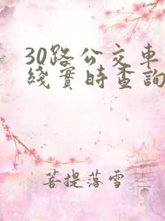 30路公交车路线实时查询