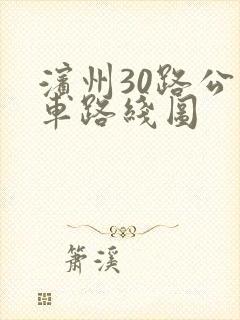滨州30路公交车路线图