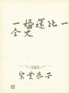 一婚还比一婚高全文