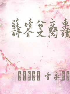 苏晴公交车上的诗全文阅读