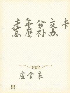 老年公交卡丢了怎么补办