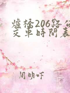 炉桥206路公交车时间表