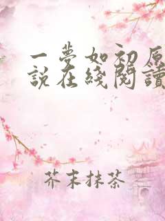 一梦如初原著小说在线阅读