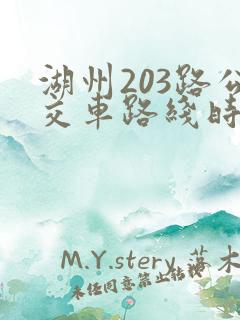 湖州203路公交车路线时间表