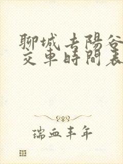 聊城去阳谷的公交车时间表