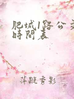 肥城1路公交车时间表