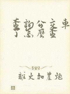 查询公交车到哪了怎么查