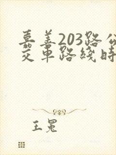 嘉善203路公交车路线时间表