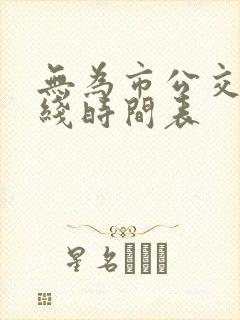 无为市公交车路线时间表