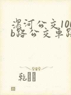 漯河公交100b路公交车路线