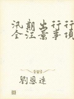 汛期出行行车安全注意事项