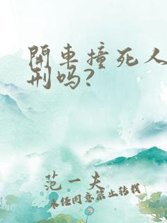 开车撞死人会判刑吗?
