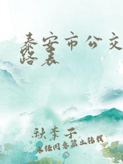 泰安市公交车线路表