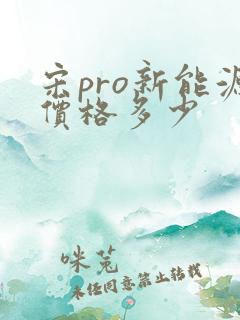 宋pro新能源价格多少