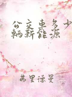 公交车多少钱一辆新能源