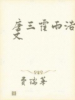唐三霍雨浩cp文