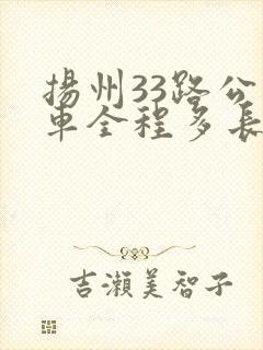 扬州33路公交车全程多长时间