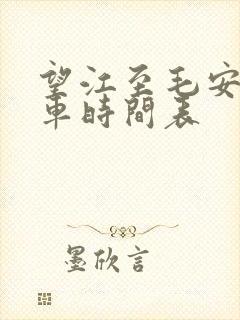 望江至毛安公交车时间表