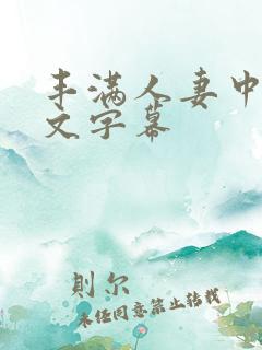丰满人妻中出中文字幕
