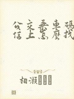 公交乘车码在微信上怎么找