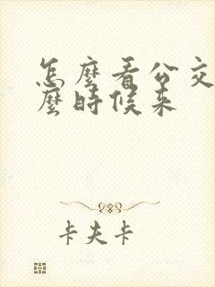 怎么看公交车什么时候来