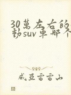 30万左右的混动suv车哪个好