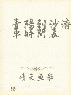 青阳到沙济公交车时间表 青阳到沙济公交车时间表