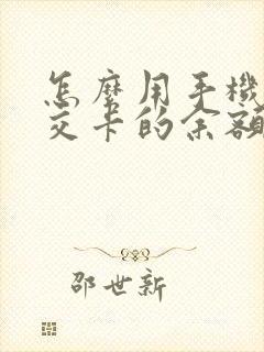 怎么用手机查公交卡的余额呢