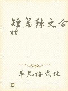 短篇辣文合集txt