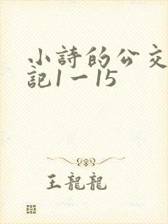 小诗的公交车日记1一15