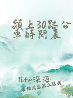 颍上30路公交车时间表
