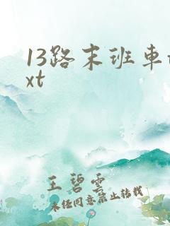 13路末班车txt