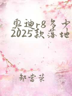 奥迪r8多少钱2025款落地价