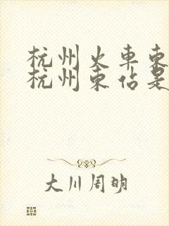 杭州火车东站和杭州东站是一个站吗