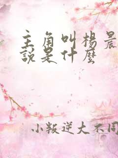 主角叫杨晨的小说是什么