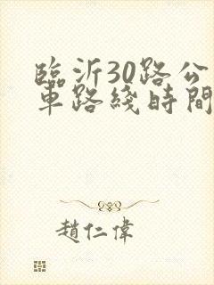 临沂30路公交车路线时间表车路线图