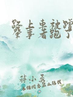 路上车被蹭了,肇事者跑了咋办