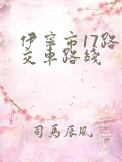伊宁市17路公交车路线