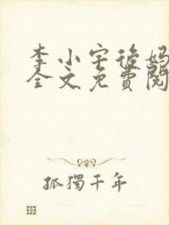 李小宇后妈小说全文免费阅读