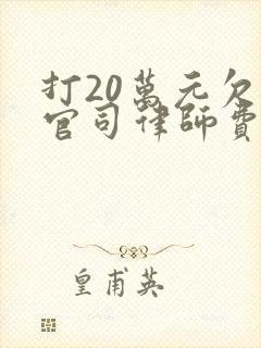 打20万元欠钱官司律师费用