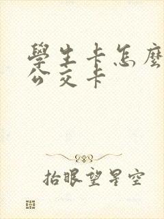 学生卡怎么补办公交卡