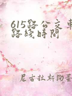 615路公交车路线时间