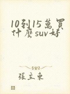 10到15万买什么suv好