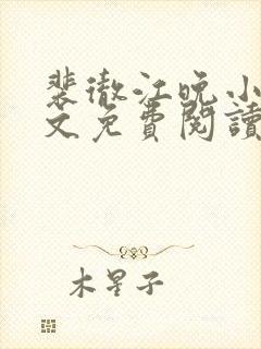 裴彻江晚小说全文免费阅读