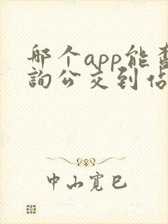 哪个app能查询公交到站时间 哪个app能查询公交到站时间