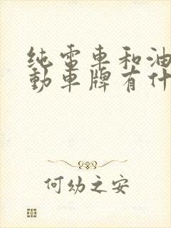 纯电车和油电混动车牌有什么区别