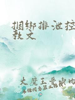 捆绑排泄控制调教文