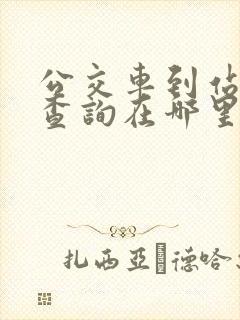 公交车到站实时查询在哪里查 公交车到站实时查询在哪里查