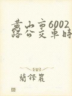 黄山市6002路公交车时间表 黄山市6002路公交车时间表