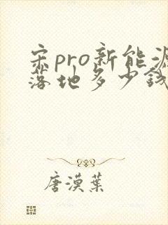 宋pro新能源落地多少钱
